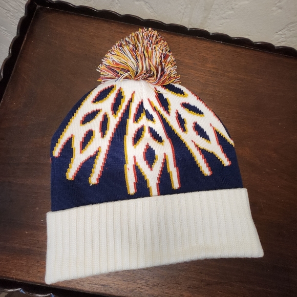 Miller Lite Winter Beanie Hat OSFA Miller Products Nordic Pom Blue Winter NWOT - Picture 2 of 7